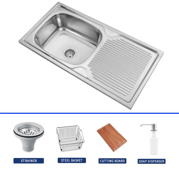 OEM Dimensions Kitchen Sink Top Mount With 3 Faucet Holes Included