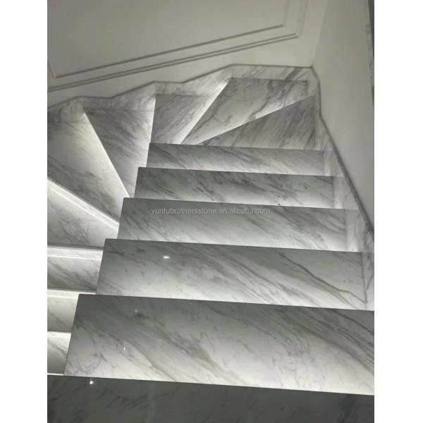 Indoor Villa Modern Natural Stone Stairs Design for Polished Straight Steps
