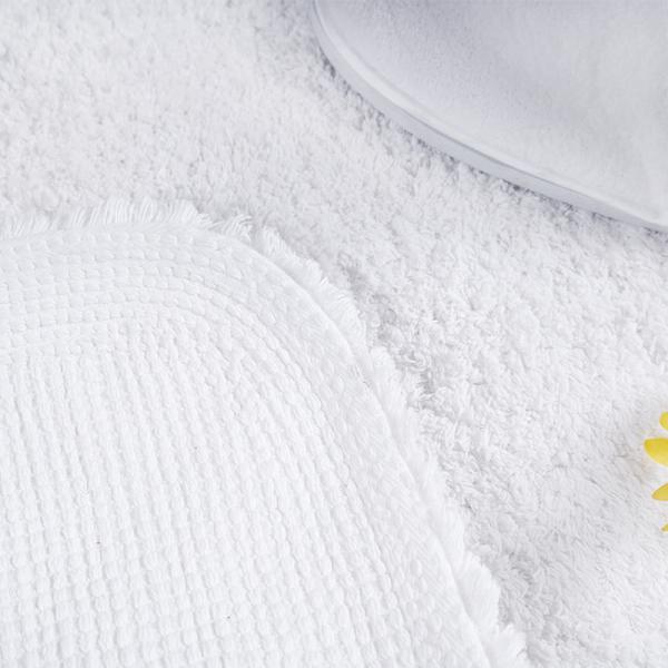 Curved Machine Washing Hotel Bath Mat 100% Cotton Terry Bath Mat Rug For Hotel Spa Outdoor
