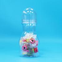 Nuevo diseño de forma alimento para niños dulce duro de tornillo tapa de plástico transparente PET de calidad alimenticia Jar