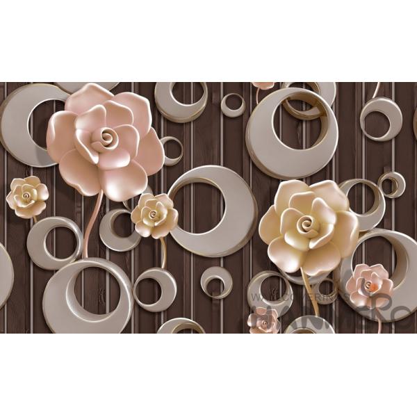 Пурпурный цветочный узор 3Д самонаводит обои, обои 3Д ПВК 1.06М для стены комнаты