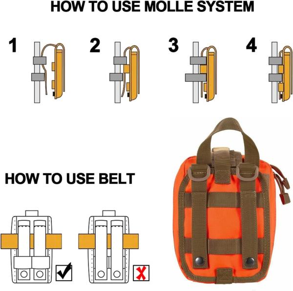 Tactical MOLLE Rip-Away EMT Medical First Aid IFAK Lifesaving Pouch,Outdoor Medical Package,Mountaineering/Climbing Resc