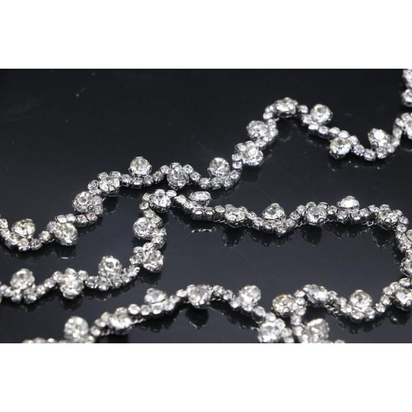 Decorative Crystal Diamond Chain , Rhinestone Necklace Silver 5MM ODM