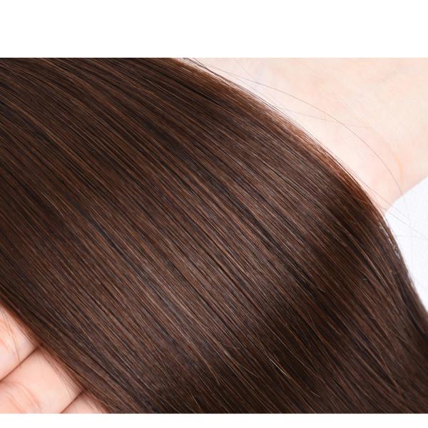 Brown Color Ombre Human Hair Extensions / Straight Hair Weave With 4X4 Closure