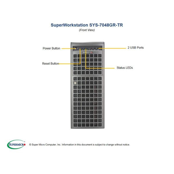 Supermicro SYS-7048GR-TR 4U Tower Server 4GPU With 2.2ghz Xeon CPU And 16GB DDR4 Memory HDD SSD
