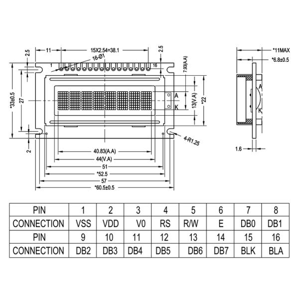 модуль SPLC780 дисплея LCD УДАРА Stn характера 8X1 с СИД освещает контржурным светом