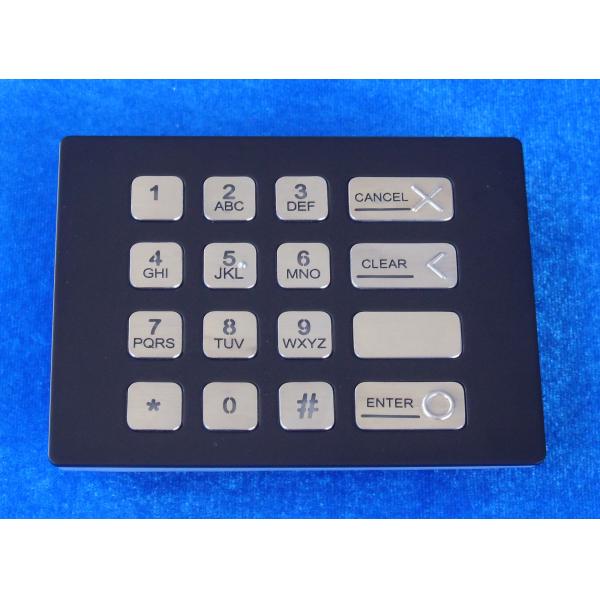 16 keys weather proof industrial black backlit metal numeric USB keypad with dot matrix