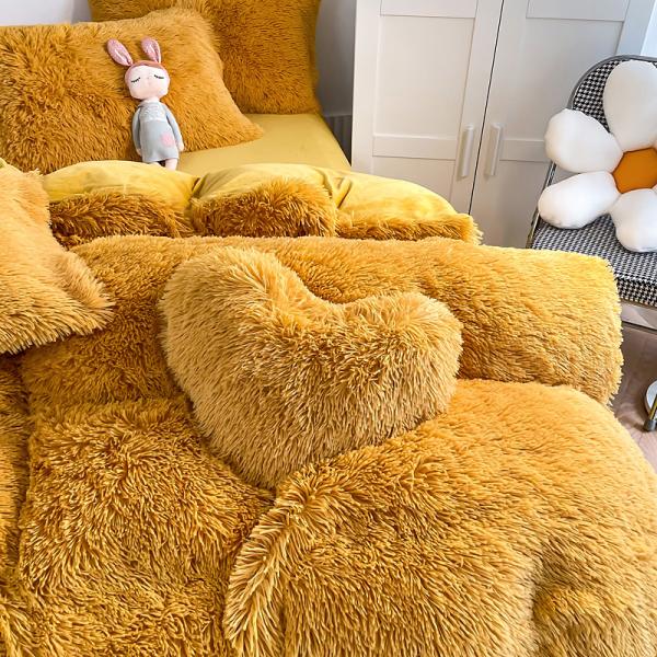 Age Group Adult Child Ginger Color Plain Dyed Duvet Cover Set for Winter Bed Linen
