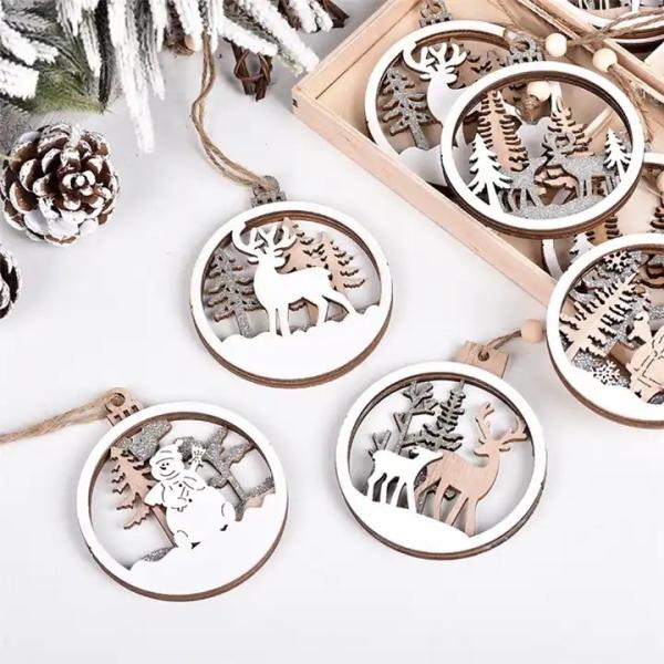 Pendentifs décoratifs en bois pour l'ambiance familiale de Noël