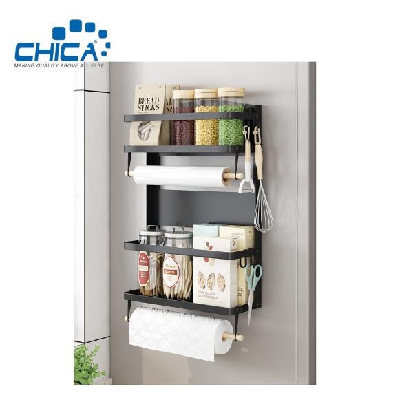 Magnetic Refrigerator Shelf 4 Tiers Kitchen Fridge Storage Rack Fridge Rack  Accessories of Kitchen Sink