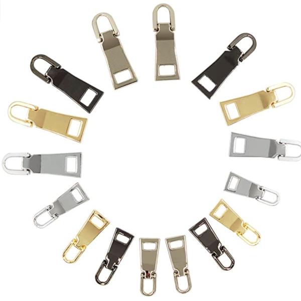 Los resbaladores de la cremallera metálica de las fundas de almohada de las holguras niquelan de cobre amarillo