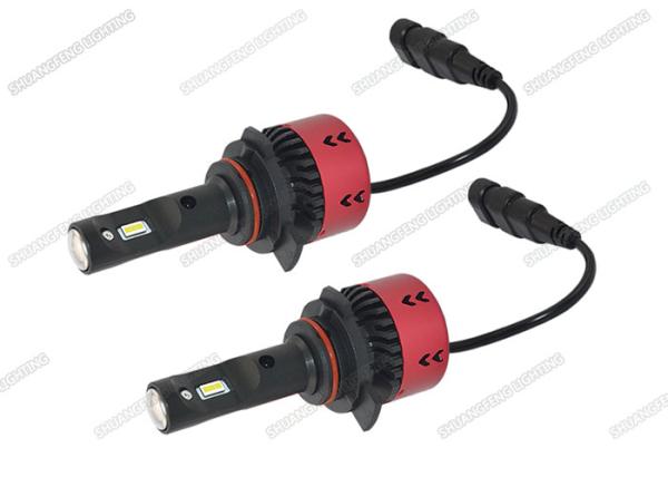 Black 4800lm V6 LED Car Headlights , Easy Install 12v 35w LED Headlight Bulb