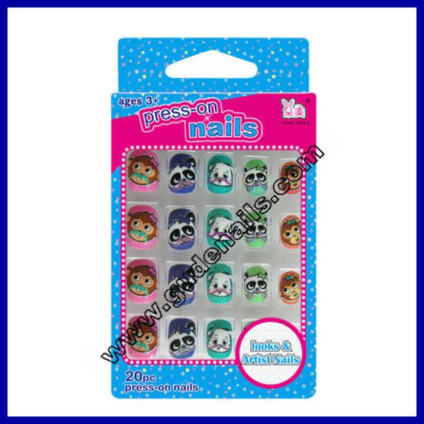 Camouflage Fingers Fake Nails for wedding , colorful 3D false nails