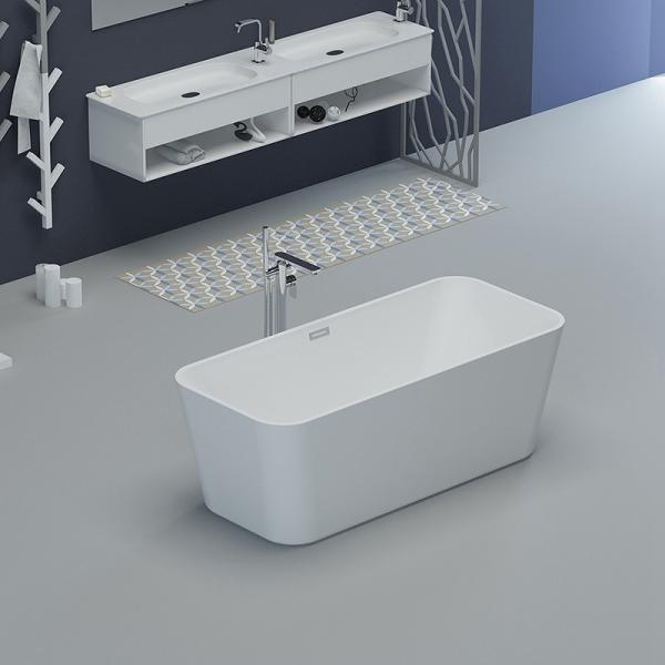 Stand Alone Acrylic Soaking Tub 160x75x56cm 5 Years Warranty