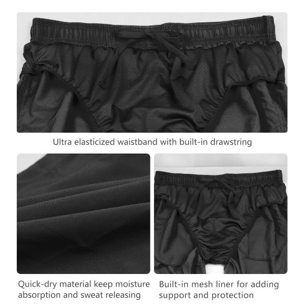 Male 7 Inches 5% Spandex Running Wear Quick Dry Mesh Liner Zip Pocket