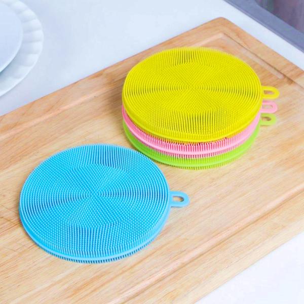 Non - Scratch Silicone Kitchen Brush Dish Scrubber Food - Grade Safe Silicone Approved