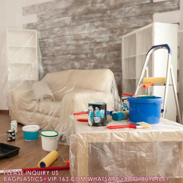 Wholesale Drop Cloth Plastic Drop Cloth For Painting Plastic Embossed Drop Cloth Furniture Masking Manufacturer