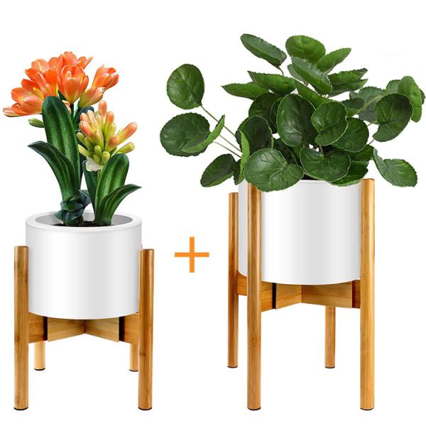 Flower/Green Plant Used Modern Design Bamboo Solid Acacia Wood Plant Pot Stand Holder