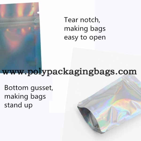 9C Mylar Foil Stand Up Zip Top Storage Bag For Cosmetic