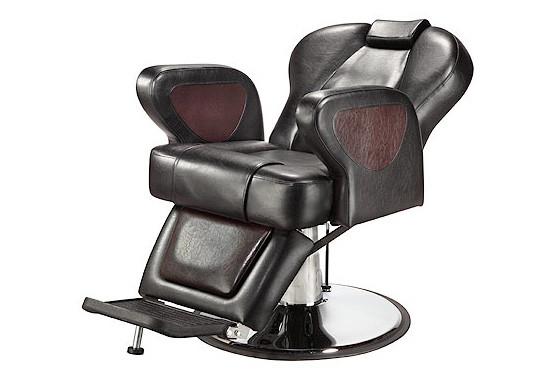 WT-6924 Brown Vintage Barber Shop Chairs Reclining Backrest With Tilted Footrest