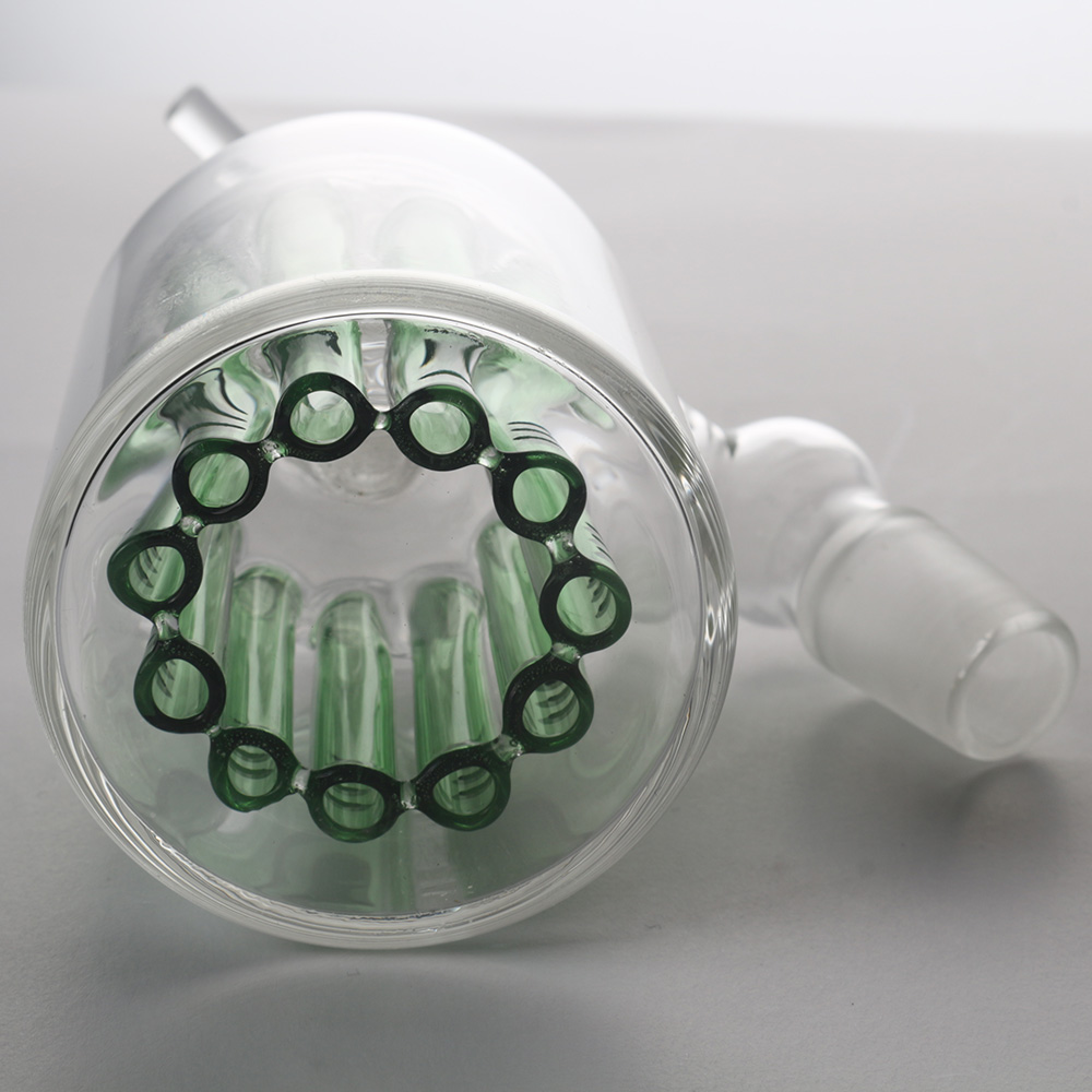 Высокотемпературный стеклянный уловитель золы аксессуаров 14mm Shisha кальяна зеленый пористый