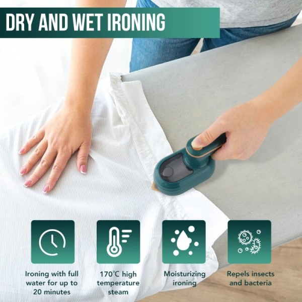 Electric Handheld Hanging Iron Portable Commercial Hotel Use Wet/Dry Dual-Purpose Anti-Dry Burning 50ml Water Tank Steam Ironing