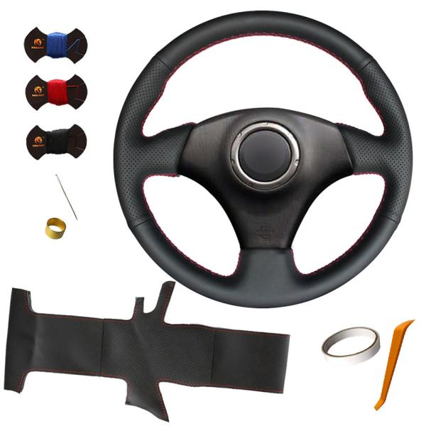 Black Perforated Leather Car Steering Wheel Cover for Toyota RAV4 1998 1999 2000 2001 2002 2003 2004 2005 2006-2019