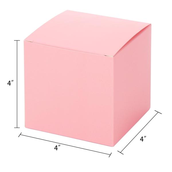 L*W*H cm Custom Recycle Folding Square Shopping Gift Box Pink Recyclable Rigid Ivory Board Paper Box
