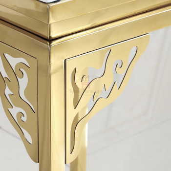 Элегантный квадратный мраморный журнальный стол нержавеющей стали высекая угловую стойку цветка