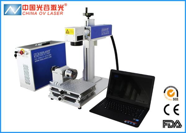 Fiber 30W IPG Laser Marking Machine with Rotary Device 80mm and 2D Working Table