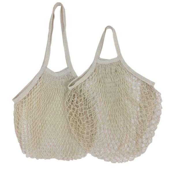 Washable Reusable Cotton Mesh Tote Bags For Produce