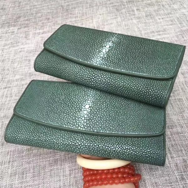Authentic Smooth Stingray Skin Lady Large Wallet Genuine Leather Female Clutch Coin Purse Women Long Card Holders