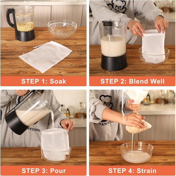 7.9 X 11.8 дюймовый ореховый молочный нейлоновый пакет пищевого качества 80 микронный сито для сыра фруктовый сок молоко тофу миндаль кофе йогурт