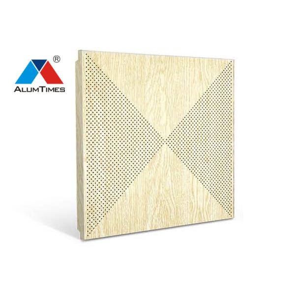 Wood Grain Perforated Acoustic Ceiling Tiles For Contemporary Living Room Decoration