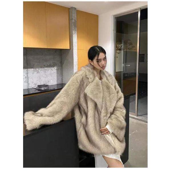                  2023 Luxury Winter Fur Coat Fashion Racoon Fox Fur Coat for Women             