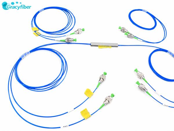 2Group 1x4 PM PLC Splitter 1260-1650nm High Extinction Ratio Low Insertion Loss ABS Box 100x80x10mm FC/APC to MPO/APC Polarization Maintaining Module Custom