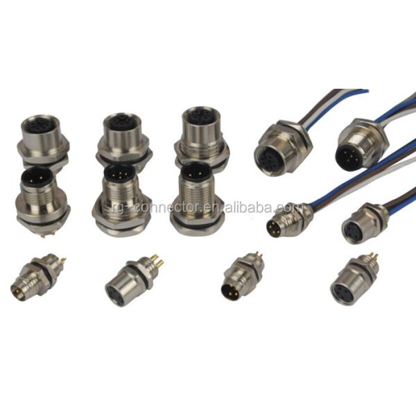Waterproof M8 Mini Connector Metal 4pin Panel Mount Connector