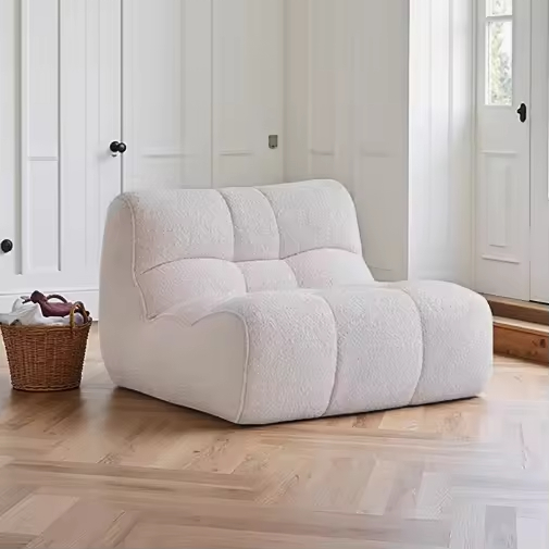 Modern Modular Fabric Tufted Lazy Lounge Sofa with Recliner for Home Leisure Compressed Foam Living Room Sofa