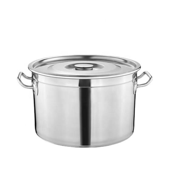 New Design Silver Kitchen Cooking Ware Stainless Steel Heavy Duty Cooking Pot Soup Stock Pot With Stainless Steel Lid