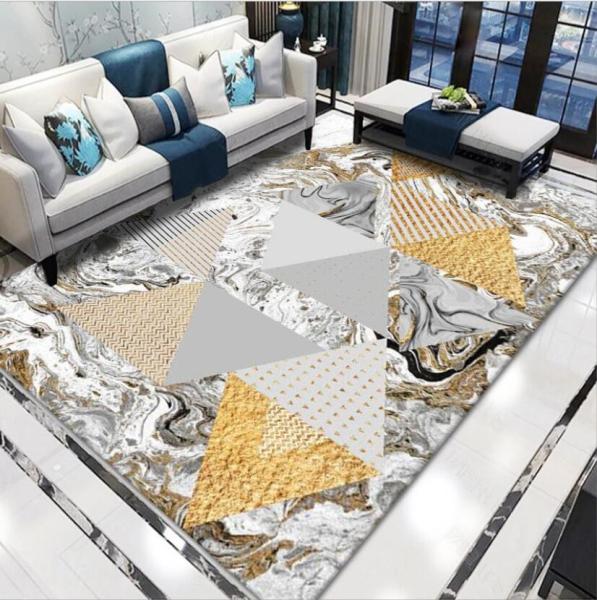 Geometric Pattern Waved Curved Line Living Room Floor Carpet Special Style