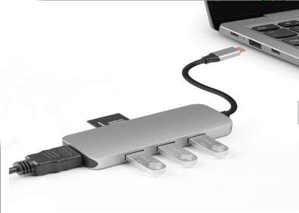 HDMI AOC Cable HDMI female+3*USB3.0A female+SD female+T female+USB type c female USB hub
