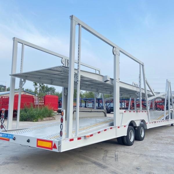 12 Tires European 3 Axle Double-Deck Hydraulic Lifting Truck SUV Carcarrier Semi-Trailer