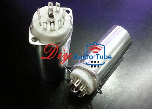 Multi Pins Vacuum Tube Sockets Ceramic Material With Aluminum Shield For 6DJ8 12AX7
