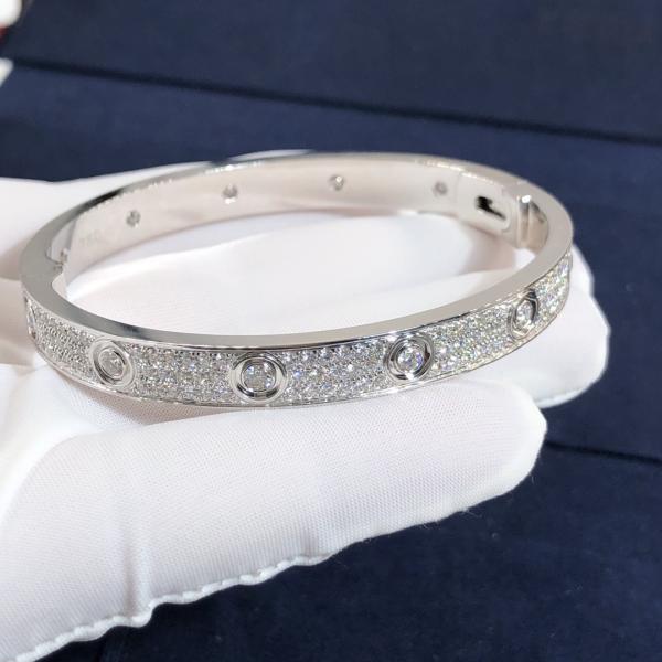 Popular Beautiful Gorgeous Factory Made 18k Car Tier Yellow/White/Rose Gold And Natural Diamonds LOVE Bracelet