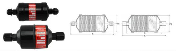 Black Refrigerator Filter Drier Liquid Line Molecular Sieve SDML Series