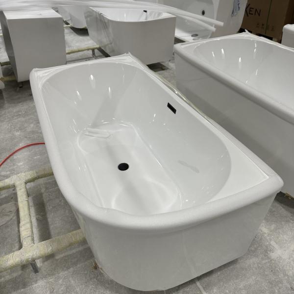 Poland White Black Colors PMMA Acrylic Freestanding Bathtub Left/Right Customization