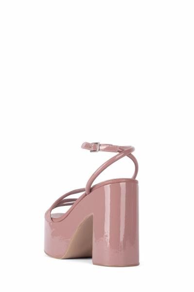Glazed Leather Womens Wedge Heeled Shoes