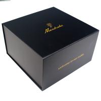 Boîte cadeau de beauté pliable en noir avec carton rigide et taille personnalisée