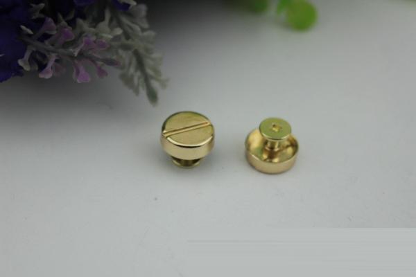 2019 Factory supply wholesale zinc alloy 12 mm gold one word shape pattern metal screw rivets for bags