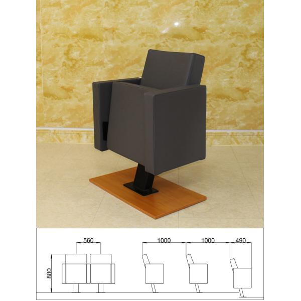 Collapsible Black Folding Cinema Seats Movie Chairs With Aluminum Leg High Density